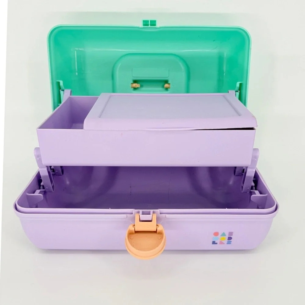 Vintage Caboodles Makeup Case 5626 Girls Medium Purple Mint 90s On-The-Go Girl